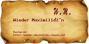 Wieder Maximilián névjegykártya